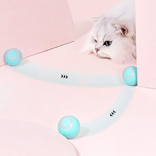 Cat Toy Ball, Interactive Cat Toy Rechargeable,Rotating Ball with LED