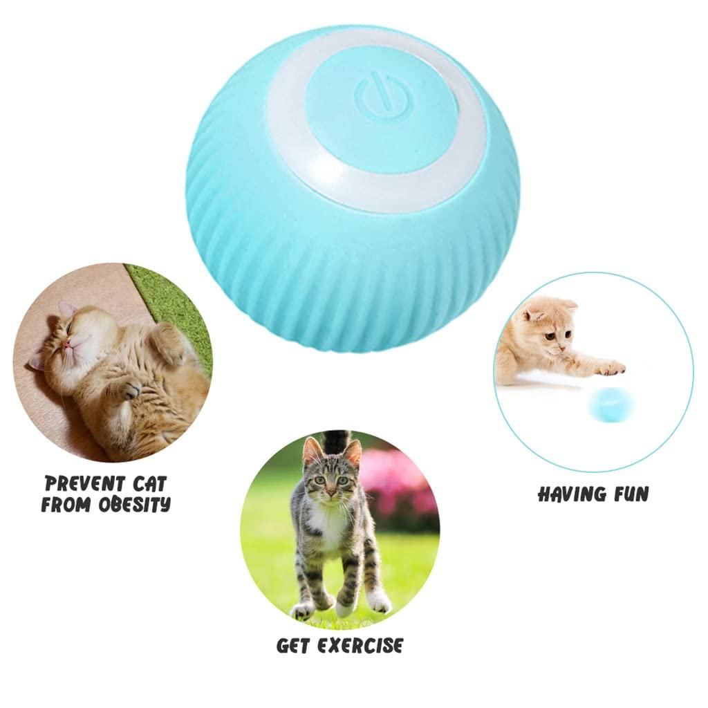 Cat Toy Ball, Interactive Cat Toy Rechargeable,Rotating Ball with LED