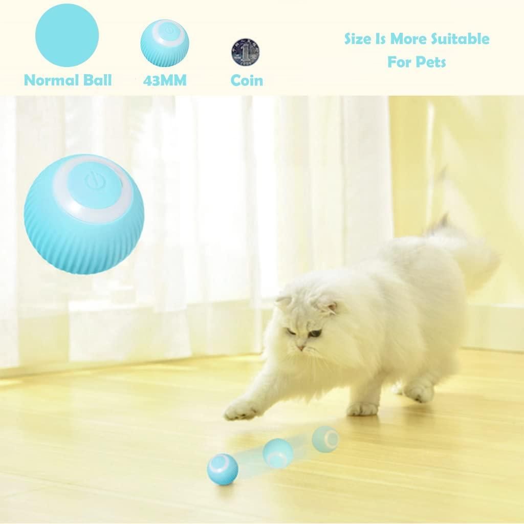 Cat Toy Ball, Interactive Cat Toy Rechargeable,Rotating Ball with LED